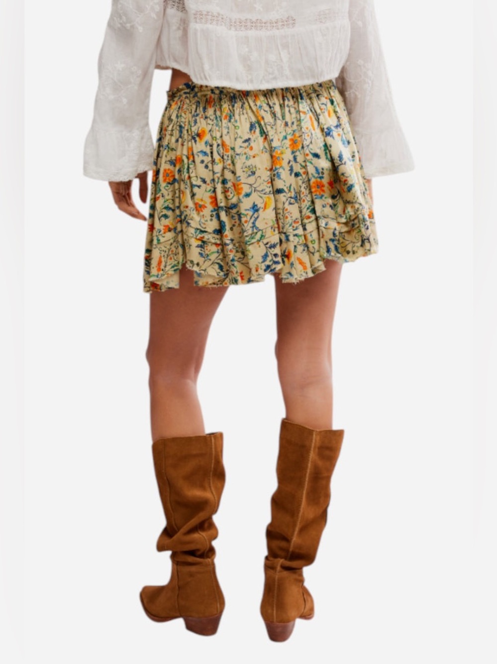 Free People FP One Third Charm Printed Mini Skirt in Green Combo Size XS NWT - Picture 4 of 8